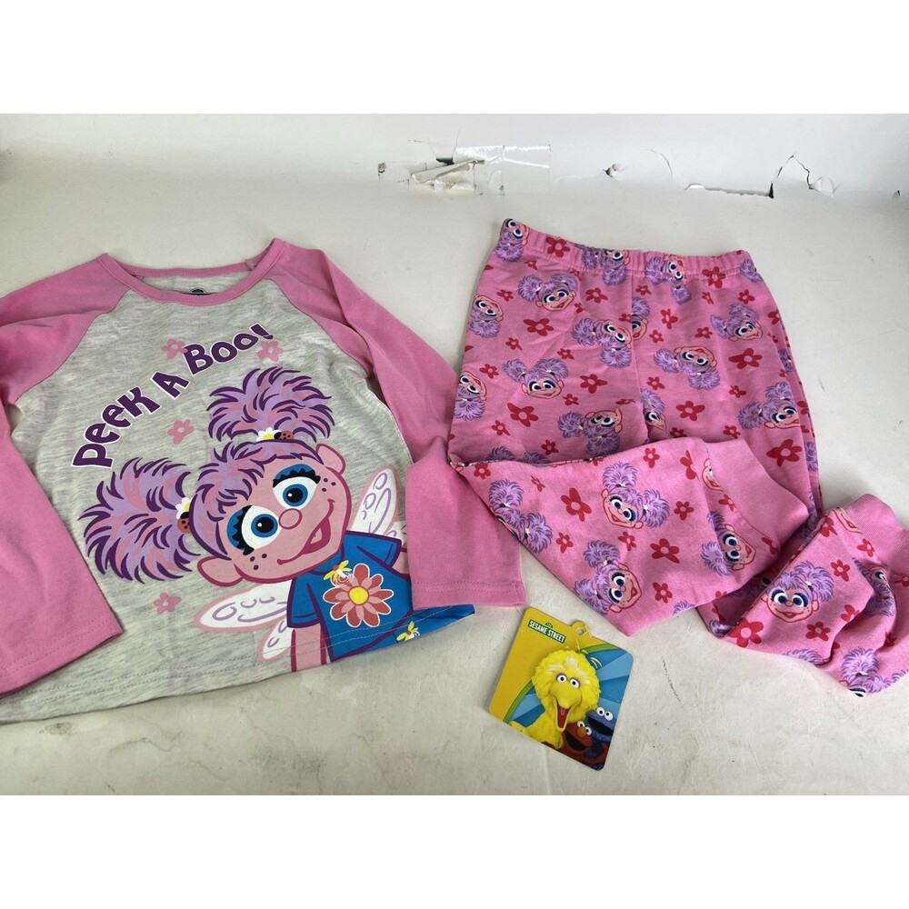 Sesame Street Abby Cadabby 2 Piece Long Sleeve Top Pants Outfit Set Girls 3T